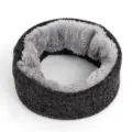 Winter fleece-lined circle scarf, thick warm dark grey snood for men and women daily wear. - Dark Gray