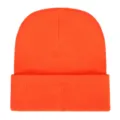 Gorro de punto naranja brillante gorro de invierno de color liso para hombres y mujeres - Ajustable / Naranja