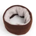Brown knitted fleece neck warmer winter soft thermal infinity loop scarf for daily wear - Coffee