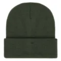 Gorro de punto acanalado verde oscuro para hombre y mujer, gorro de invierno cálido. - Ajustable / Verde Militar