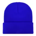 Gorro de punto azul real con vuelta para hombres y mujeres gorro de invierno acrílico - Ajustable / Azul zafiro