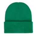 Gorro de punto acrílico verde cálido de invierno con vuelta para hombre y mujer liso - Ajustable / Verde esmeralda