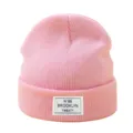 Bonnet tricoté d'hiver rose pour femme et homme, style bonnet à revers chaud de ski. - Taille unique / Rose