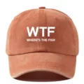 Klassische gewaschene Baumwoll Baseballcap mit witzigem Buchstaben Print fur Herren Damen. - Verstellbar / Orange