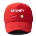 Rote Trucker Cap mit Money Aufdruck atmungsaktive Sommer Baseballcap lässige Streetwear stylische Kappe - Verstellbar / Rot
