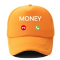 Oranger Mesh Trucker Baseballhut mit MONEY Buchstaben Druck, atmungsaktive Sommer Kappe. - Verstellbar / Orange