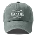 Gorra de béisbol de algodón lavado vintage para hombre, dad hat con estampado divertido. - Ajustable / Gris