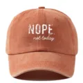 Vintage gewassen katoenen honkbalpet met letterprint, casual dad hat voor dames buitenzonwering - Verstelbaar / Oranje