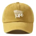 Gorra de béisbol de algodón lavado vintage con estampado FAFO, sombrero retro para hombres y mujeres - Amarillo