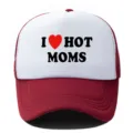 Gorra trucker de moda con parte trasera de malla y visera curva, protección solar ideal. - Ajustable / Burdeos Blanco