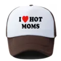 Gorra de camionero de malla clásica con divertido estampado, gorra de béisbol transpirable. - Ajustable / Café Blanco