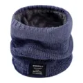 Dicker gefütterter Strick-Halswärmer für Damen und Herren, kuscheliger blauer Winterschal. - Denim-Blau