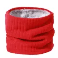 Cuello tricotado forrado de felpa rojo bufanda de invierno cálida y gruesa para exterior - Rojo / Menos de 60cm