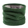Cuello de punto verde con forro polar, bufanda de invierno gruesa y cálida para exteriores - Verde / Menos de 60cm