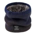 Gestreickter Halswärmer mit flauschigem Futter für kalten Winter und gemütliche Wärme. - Marineblau