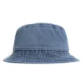 Classic washed denim bucket hat for adults, casual streetwear style sun protection basin cap. - 55-60cm / Navy Blue