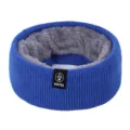 Blauer Strick-Halswärmer mit weichem Plüschfutter, warmer dicker Winterschal für Damen. - Blau