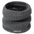 Gevoerde gebreide nekwarmer in donkergrijs met dik fleece, ideaal voor de koude winter. - Grijs / Onder 60cm