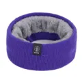 Lila gestrickter Winter Halswärmer für Damen und Herren mit weichem Plüschfutter. - Lila