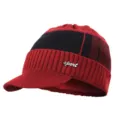 Casquette de baseball en tricot chaud d'hiver avec doublure polaire, bonnet extérieur homme femme. - 55-60cm / Bordeaux