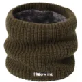 Dikke gevoerde gebreide nekverwarmer voor de winter buiten winddichte warme sjaal - Legergroen / Onder 60cm