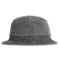 Vintage Washed Denim Bucket Hat Casual Solid Color Sun Basin Hat Dark Grey Adult - 55-60cm / Black