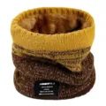 Winter dicker gestrickter Halswärmer Schal mit weichem Plüschfutter für kaltes Wetter. - Kurkuma