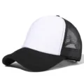 Casquette trucker noire et blanche classique avec dos en maille respirante et visière incurvée. - Réglable / Noir