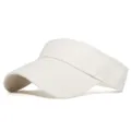 Beige empty top sun visor hat for women, breathable summer outdoor sports baseball cap. - Adjustable / Beige