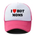 Gorra trucker rosa y blanca con eslogan impreso, gorra de béisbol de malla transpirable. - Ajustable / Rosa Blanco