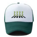 Groen-witte truckerpet met een grappige alien print en een ademende mesh honkbalpet. - Verstelbaar / Donkergroen en Wit