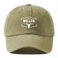 Vintage gewassen katoenen honkbalpet met stierschedel print, casual dad hat voor heren. - Verstelbaar / Khaki