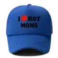 Gorra trucker azul con estampado divertido I love hot moms gorra de béisbol malla - Ajustable / Azul zafiro
