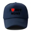 Gorra de camionero azul marino con texto impreso en el frente, gorra de béisbol de malla. - Ajustable / Azul marino