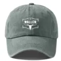 Gewaschene Baumwoll-Baseballcap Detail, Vintage Stierschädel Grafikdruck, weiche Krone. - Verstellbar / Grau