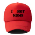 Gorra de camionero roja gorra de béisbol de malla con estampado de letras transpirable - Ajustable / Rojo