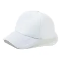 Plain white trucker hat with mesh back and foam front, perfect for custom logos and summer sun. - Adjustable / White