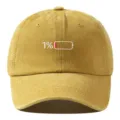 Casquette de baseball en coton lavé pour hommes et femmes, style vintage rétro brodé. - Réglable / Jaune