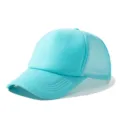 Light Blue Mesh Trucker Hat Summer Sun Protection Foam Breathable Baseball Cap Sale - Adjustable / Light Blue