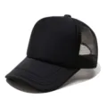 Classic black trucker hat with breathable mesh back and comfortable foam front panel. - Adjustable / Black