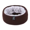 Brauner Strick-Halswärmer für den Winter, dicker Plüsch-Futter-Schal für kalte Outdoor-Aktivitäten. - Kaffeebraun
