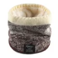 Winter gefütterter Strick Schlauchschal dick warmer Halswärmer für Damen und Herren Outdoor - Beige