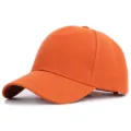 Casquette de baseball unie, visière incurvée classique, chapeau de soleil unisexe quotidien. - Réglable / Orange Foncé