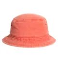 Solid color washed denim bucket hat, casual red sun hat for adult daily wear and outdoor. - 55-60cm / Orange