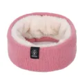 Rosa Winter Strick Halswärmer mit dickem weichen Fleece-Futter, gemütlicher Schal. - Rosa