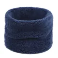 Tour de cou polaire hiver bleu foncé, écharpe ronde en peluche épaisse pour froid. - Moins de 60cm / Bleu marine