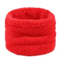 Chauffe-cou d'hiver en peluche rouge écharpe boucle polaire douce cache-col coupe-vent - Moins de 60cm / Rouge