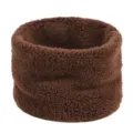 Tour de cou d'hiver marron moelleux, écharpe infinie en peluche douce pour le froid. - Moins de 60cm / Café
