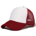 Casquette trucker mesh rouge et blanche unisexe, casquette vierge réglable pour logo. - Réglable / Bordeaux