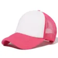 Casquette trucker rose et blanche filet respirant protection solaire été plein air réglable - Réglable / Rose rouge